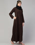 Modern Flare daily wear basic Casual Abaya In the Shade of Chocolate brown